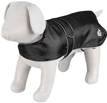 TRIXIE Hundemantel Orléans Gr. L, Rücken 55 cm, wasserabweisend – schwarz | Warmer Wintermantel mit Fleecefutter und Reflektoren – hält an kalten, nassen Tagen zuverlässig warm