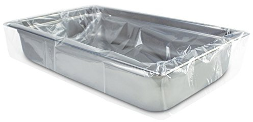 PanSaver Transparente Hotel-Pfanneneinlagen für einfache Reinigung, Einweg-Buffet-Pfanneneinlagen, ofenbar bis 200 °C (flache/mittlere Einlage, 30,5 x 81,3 cm)