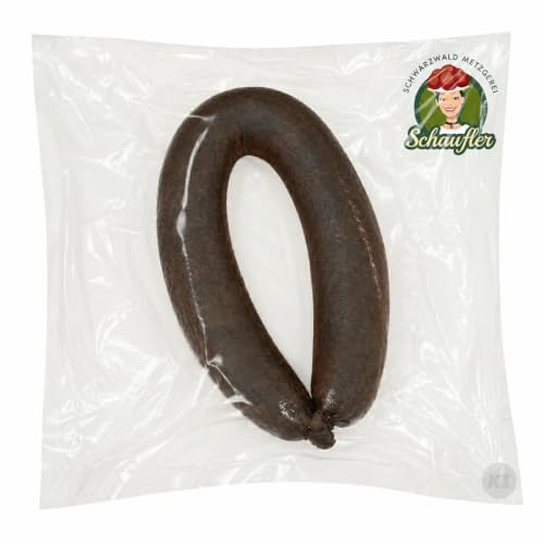 Schwarzwald Metzgerei – Chili Blutwurst aus Schwarzwälder Tradition – Schwarzwurst mit feinem Chiligeschmack – Schwarzwälder Spezialität für Wurst-Liebhaber (Chili Blutwurst 1 Ring)