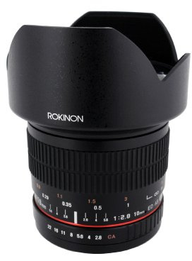 Rokinon 10mm F2.8 ED AS NCS CS Ultra Wide Angle Lens Canon EF-S Type for Canon Digital SLR Cameras (10M-C), Black
