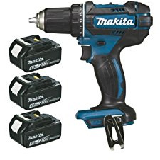 PERCEUSE VISSEUSE MAKITA SANS FIL 18 V 3 BATTERIES 5 AH 13 MM - DDF482RM3J
