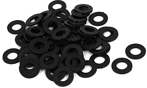 sourcing map 100 Stück Nylon Unterlegscheiben M8 16 mm Außendurchm. | 8 mm Innendurchm., 1.4 mm Dicke, Für Wasserschlauch Wasserhahn