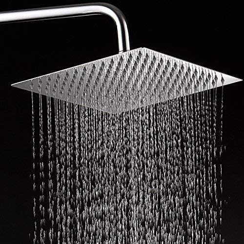 Rociador superior fino del baño de la cabeza de ducha de la lluvia del acero inoxidable de KUNGYO 304 (8 Pugladas Rectangular)