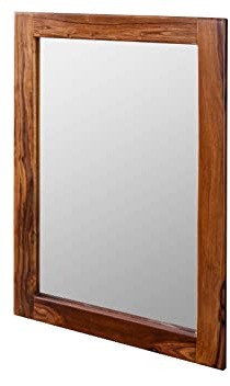 MASSIVMOEBEL24.DE | Toronto Wand-Spiegel im Massivholzrahmen #237 - Walnuss gewachst aus Sheesham-Holz 100x3x70cm hochwertig Badspiegel Kommodenspiegel Flurspiegel