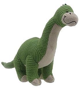 Wilberry - Knitted - Small Green Brontosaurus Dinosaur Soft Toy - WB004306