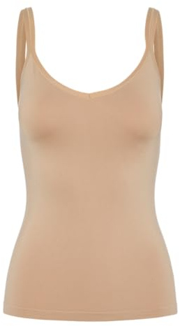 Pieces Femme Pcplain Top Noos Bc Underwear Tricot, Beige, S-M EU