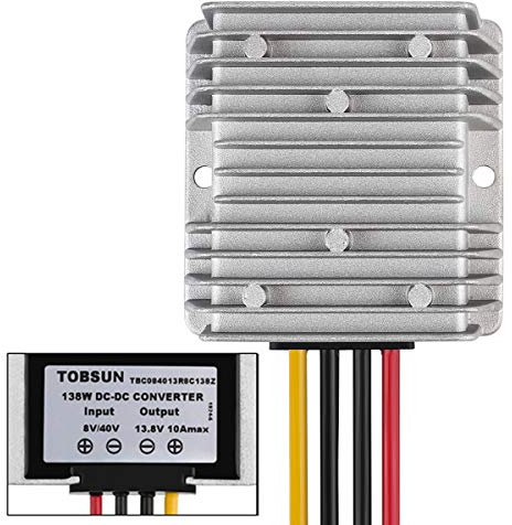 Golf CART Voltage Reducer Automatic Buck Boost Converter DC 8V-40V to 13.8V 10A Step Down Up Regulator Waterproof Module Transformer
