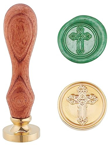 PH PandaHall Jesus kors vax sigillstämpel vintage retro kors tätning stämpel för utsmyckning av kuvert, festinbjudan, vinpaket, gratulationskort