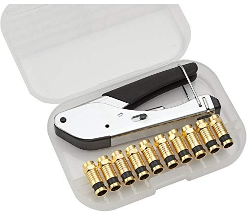 Kit di compressione cavo coassiale RG6 Quad Shield - con connettori