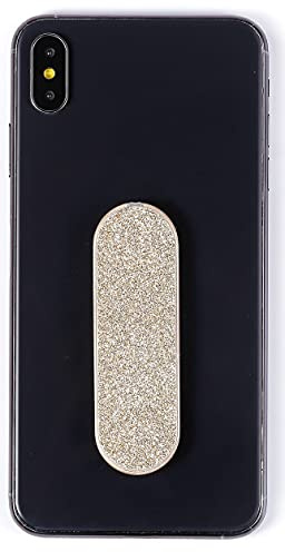 Momostick - originalet! Smartphone fingerhållare – mobiltelefon-fingerhållare, mobiltelefonhållare, ställ, handtag – mobiltelefonhållare, mobiltelefon-ring (Pearl Series – guld PU)
