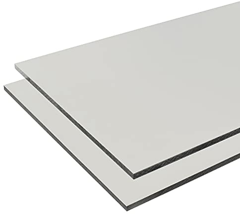 HPL Platte wetterfest | Fassadenplatte, Balkonplatte, Schichtstoffplatten | in 6mm, 8mm | VERSCHIEDENE FORMATE | TOP QUALITÄT MADE IN GERMANY (100 x 90cm (8mm Stärke), Lichtgrau RAL7035)