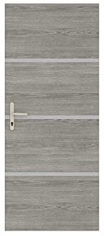 Nordlinger Kit de rénovation de porte Décor chêne greige 890511 4 feuilles de placage 85 x 50 cm & 3 profils 85 x 2 cm