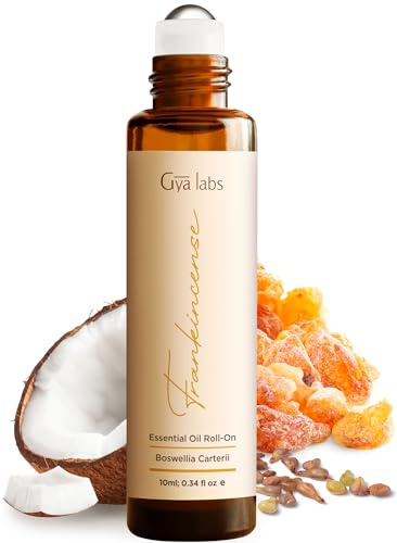 Gya Labs Frankincense Essential Oil Roll On - 0.34 Fl Oz - Travel Size Roller for Camping, Skin, Aromatherapy Relief, Convenience