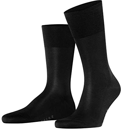 FALKE Herren Socken Tiago M So Fil d´Écosse Baumwolle einfarbig 1 Paar, Schwarz Black 3000, 43-44
