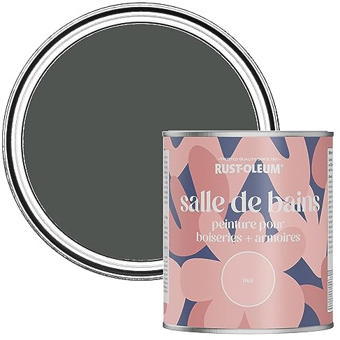 Rust-Oleum Dark Grey Moisture Resistant Bathroom Wood and Cabinet Paint in Matt Finish - GRAPHITE 750ML