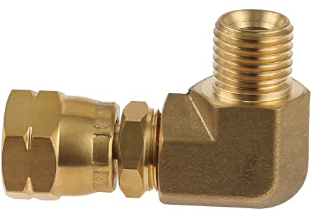 Aupoko Connettore gas 90° 1/4 Sinistro, Connettore Angolare in Ottone per Tubo del Gas Attacco Rapido per Fornello a Gas, Grill, Forno a Gas, Bombole Gas da Campeggio