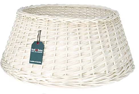 KOTARBAU® Weihnachtsbaum Rock aus Weide Ø 55 cm Weihnachtsbaumständer Hülle Deko Tannenbaumständer Standfuß Gebleicht Christbaumständer aus Rattan Natur Weihnachtsbaumkorb