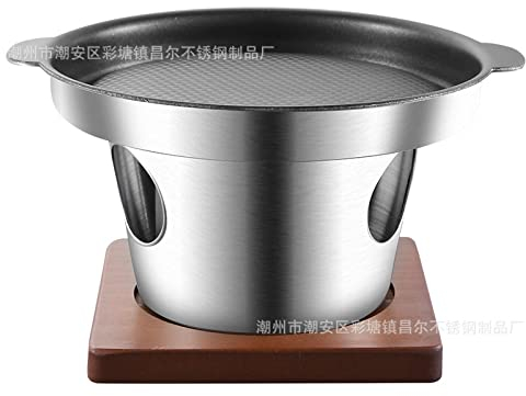 Stainless steel one person eating rotisserie outdoor camping mini small oven single alcohol stove non-stick grill plate One set of oven