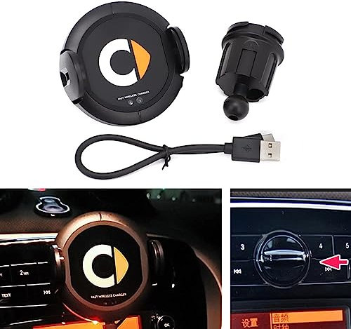 HABURN Auto Telefono Titolare per Smart 453 Fortwo Forfour, Senza Fili Supporto Ricarica Automatico Sensore Regolabile Intelligente Infrarossi Supporto Cellulare,453 Radio Style