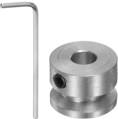 sourcing map Einzelrillen Riemenscheibe Keilriemenscheibe 5mm feste Bohrung 16mm Außendurchmesser Aluminiumlegierung mit Sechskantschlüssel für Bohrmaschine 4mm PU-Rundriemen