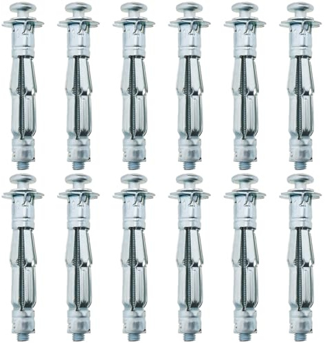 YINETTECH 25 pernos de expansión M5 x 52 mm, tornillo de expansión hueco, acero al carbono galvanizado, tornillo de expansión para paredes secas, ladrillos huecos, yeso, azulejos de cerámica