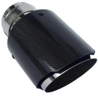 Abgasanlage Für Akrapovic Auto Glänzend Carbon Faser Schalldämpfer Spitze Auspuff System Rohr Schalldämpfer Düse Universal Gerade Edelstahl Auspuff-Endrohr (Farbe : 63MM IN 89MM OUT)