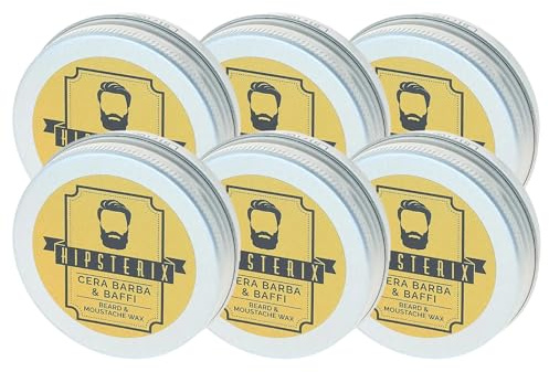Cera Barba & Baffi, Perfetta Per Modellare e Donare Forma a Barba e Baffi, Grazie Alla Sua Texture Morbida e Piacevole Al Tatto 40ml (6 Unità)
