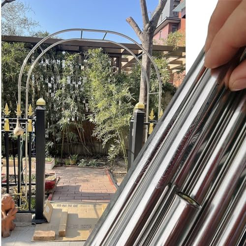Jardin Métal Arche Acier Inoxydable Arche À Rosiers Largeur 120-350 Cm, Facile À Assembler(Size:180cm(5.9FT))