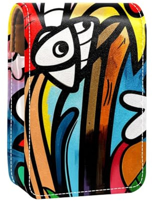 Étui à Rouge à lèvres,Trousse de Maquillage Portable,Organisateur de Maquillage,Motif Floral coloré Abstrait