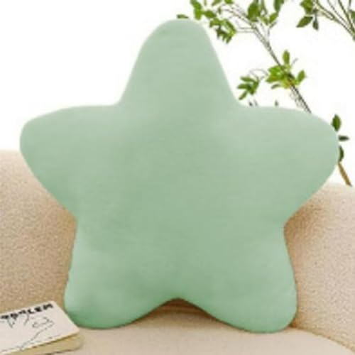Bettschlange Kuschelkissen Kinder, Stern Kinderkissen, Weiche Flauschige Sternenkissen, Kissen Kinderzimmer Sternform Dekokissen für Mädchen & Jungen Zuhause Schlafzimmer,Hellgrün,30x30cm