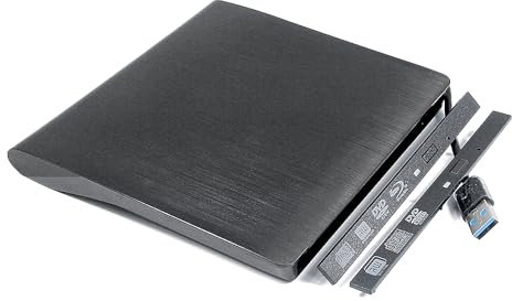 Sunvalley Caja Externa USB 3.0 para Reproductor de CD y DVD y Grabadora Óptica, para Ordenadores Portátiles y de Sobremesa, Compatible Con Unidades Internas de 9,5 mm y 9,0 mm
