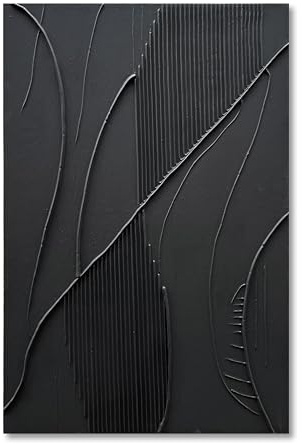 NANKAI Art Hand-Painted Modern Minimalist Abstract Art Black Texture Oil Painting Large Home Wall Art Deco Oil Painting 45x30 inches