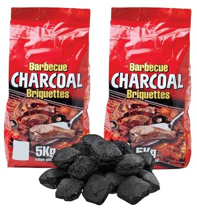 10kg Of Lumpwood BBQ Charcoal Briquettes - Easy Light BBQ Fuel - For Long Constant Heat - Ideal For Grilling Grilled Food.