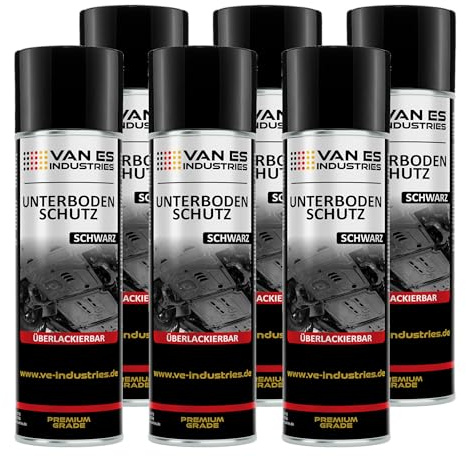 VE-INDUSTRIES Unterbodenschutz Spray SCHWARZ 6x 500ml Steinschlagschutz UBS ÜBERLACKIERBAR