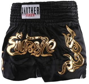 Kaerm Enfant Garçon Short de Boxe Muay Thaï Short d'Entraînement Sport Pantalon Court pour MMA Kick Boxing Fitness Grappling Arts Martiaux Costume Compétition 5-16 Ans Noir 5-7 Ans