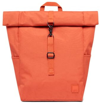 Lefrik Lässiger Mini-Rucksack, für mehr Komfort, 2 Positionen, 2 verschiedene Größen, 100 % recycelter Stoff, umweltfreundlich, für Laptops mit einer Größe von 33 cm (13 Zoll), Orange, M