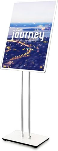 MOZ4dxy Bodenstehende LED-Leuchtkasten-Werbetafel, LED-Posterrahmen, LED-Slim-Snap-Aluminium-Leuchtschildhalter, projizierendes Werbeschild for Geschäftsmessen(Black Frame,60 * 90cm)