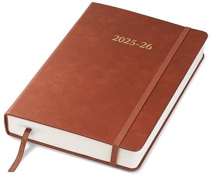 Wykeham's Executive 2025-26 Tagesbuch Journal mit einer Seite pro Tag – Juli 2025 bis Juni 2026 (Braun, A5)