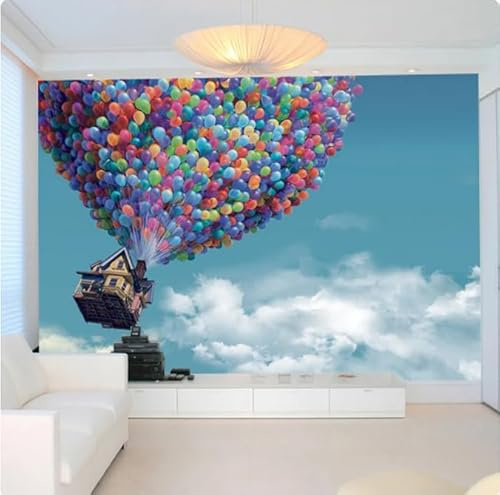 Papel tapiz 3D Murales de pared Papel tapiz Cielo azul Nubes blancas Fondo Pintura de pared, 3D, 300x210cm