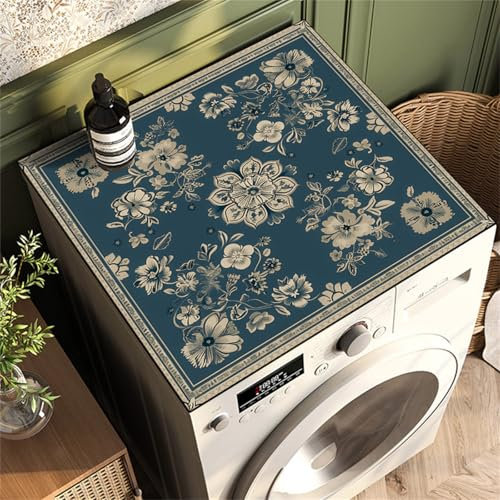 Highdi Universel Housse de Protection pour Machine à Laver Top,Coussin de Machine à Laver Antidérapant Housse de Machine à Laver pour Machine à Laver Ou Sèche-Linge (Bleu Foncé,30x40cm)