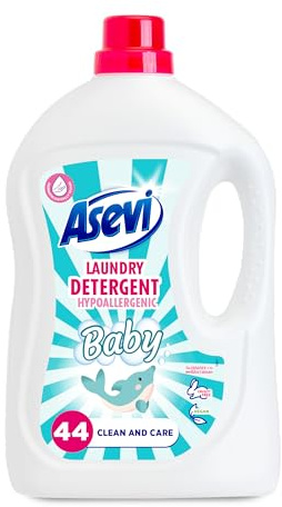 Asevi Laundry Detergent, Washing Liquid Detergent, Laundry Cleanser, 2376ml, 44 Washes, Baby