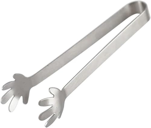 KYUEPONG BBQ Tongs,Kitchen Tongs,Grill TongsBBQ Stainless Steel Food Tongs Hand Palm Cube Sugar Clamp Mini Food Clips for BBQ Party Bar Kitchen Gadgets Accessories(A (12.5cm),2PCS)