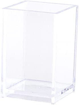 Gadpiparty Transparenter Quadratischer Bleistifthalter aus Umweltfreundlichem Material Großer Desktop Organizer mit Glatter Oberfläche Aufbewahrungsbox für Make Up Pinsel und Kosmetik Leicht