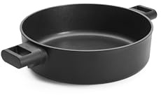 Woll Eco Logic QXR Kasserolle, rund mit 2 Seitengriffen - Induktiv -, Ø 28 cm, 8 cm hoch - Geeignet für alle Herdarten, PFAS-frei, Antihaft-Versiegelung, Aluminiumguss, backofenfest, schwarz