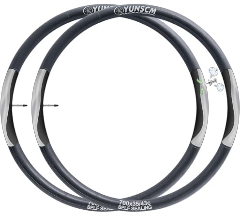 YunSCM 2PCS 35/43-622 Selbstdichtend 700C Schlauch 700x35C/38C/40C/42C/43C FV48mm Presta Ventil，pannensicherer，Selbstreparierender，Kompatibel 700C Fahrradschlauch Verhindern und Reparieren