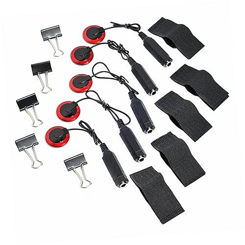 MILISTEN 5 Stück Professioneller Piezo Mikrofon Pickup für Gitarre Violine Banjo Klinkenstecker mit Kabel Selbstklebendem Clip und Schraubclip für Einfache