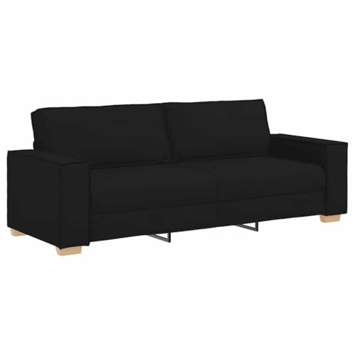 vidaXL Canapé 3 Places Noir 220x78x84 cm Tissu