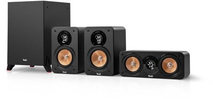 Teufel Ultima 40/20 2.0>5.1 Ausbau-Set Surround Regallautsprecher Subwoofer Center Lautsprecher Komponenten für Surround Sound Erlebnis, HiFi-Lautsprecher (Schwarz)