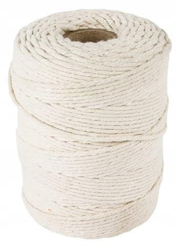 Fil à saucisse 250 g 180 m - Fil en coton pour viande, légumes ou poisson - Fil de cuisine de qualité alimentaire - Ficelle pour serrer, cuire ou griller - Parfait pour les bricoleurs - Blanc