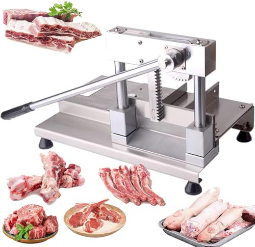Heavy Duty Meat Bone Cutter, Rib Slicer Machine, All Steel Blade for Butchering Beef, Goat, Pig, Fish, and Kitchen Use